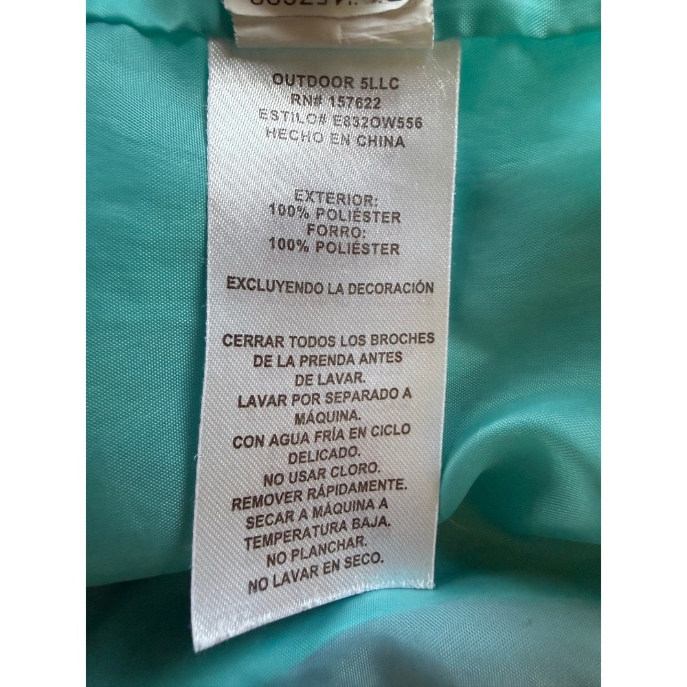 Eddie Bauer Kids L 14/16 Pink Teal Hooded Full Zip Rain Jacket Windbreaker Gorp - Picture 10 of 12